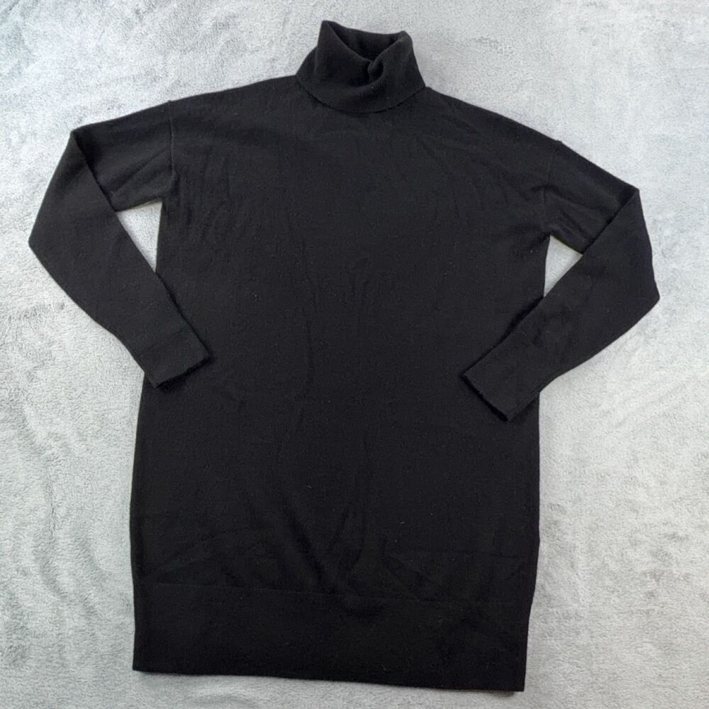Everlane Cashmere Blend Turtleneck Sweater Dress Womens Small Black